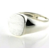 Billede af Herrering massiv plade antik facon 14*12 mm. 925 s.