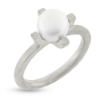 Billede af Ring perle, 4 grabber, fv. kult. perle 7½-8 mm. 925s