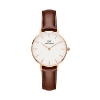 Billede af Daniel Wellington dameur Classic Petite St Mawes 28 mm hvid skive stål rosa brun læderrem 