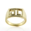 Billede af Ring med plade og udsavet monogram 14 kt.