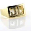 Billede af Ring med plade og udsavet monogram 14 kt.