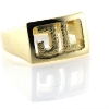 Billede af Ring med plade og udsavet monogram 14 kt.