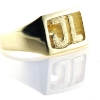Billede af Ring med plade og udsavet monogram 14 kt.