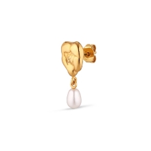 Billede af Jane Kønig Drippy Earstud with Pearl Pendant forgyldt sølv  (1stk) højre