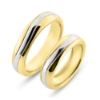 Billede af Vielses & Forlovelses ringe 8 kt. gul med sølv i rille