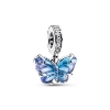Billede af Pandora Blå Murano Glas Sommerfugl charm sølv m. emalje
