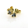 Billede af Ørestik akvamarin, 4 grab. fatning, 2* 4,0 mm. (ca. a 0,20 ct.) 14 kt. 