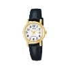 Billede af Lorus dameur gulddublé sort læderrem 3bar 26mm