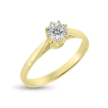 Billede af Ring solitaire, 5 mm. syn. sten, 8 kt. facon 2,9 gr.