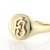 Billede af Herrering massiv lukket bund, plade antik facon, udsavet monogram 14 kt.