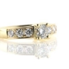 Billede af Ring med brillanter, 0,41 w/vs. + 6 stk. 0,07 w/vs.  14 kt. 4,1 gr.