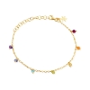 Billede af Susanne Friis Bjørner Armbånd sølv forgyldt 3-4 mm facet granat, karneol, citrin, peridot, apatit, iolit, ametyst
