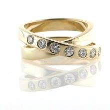 Billede af 4 brill. fattet i gnidefatning(forrivning) 2*0,01-1*0,02-1*0,03 ct. w/vs.,evt. fattet ifusionsring