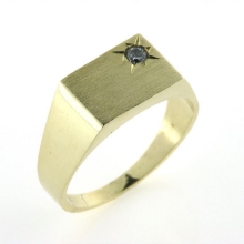 Billede af Herrering m. lukket bund, brill. 0,10 w/vs. 8 kt. Billede af Herrering m. lukket bund, brill. 0,10 w/vs. 8 kt.