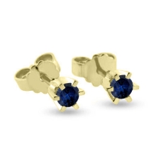 Billede af Ørestik safir, 6 grab. fatning, 2*4,5 mm (ca a 0,25 ct) 14 kt
