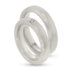 Billede af Vielses & Forl. ringe, damering 3 brill. a 0,01 w/vs. i hjerte 14 kt. hvg.