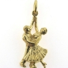 Billede af Vedhæng "dansende par" hj. 30 mm. (danser) 925s. forgyldt (forgyldning vil blive slidt af ved brug !)