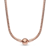 Billede af Pandora Moments Slangehalskæde rosaforgyldt metalblanding (40-50cm)