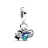 Billede af Pandora Kamera, Hjerte & Kompas charm sølv m. emalje + cz