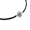 Billede af By Pind armbånd sølv med knyttet nylon med freskvandsperle (16-21 cm)