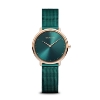 Billede af Bering Classic dameur, grøn meshlænke, safirglas, 3 ATM
