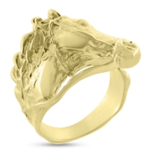 Billede af Ring med hestehoved (hest) 14 kt.