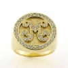 Billede af Ring, signetring massiv, bogstav med 49 brillanter 14 kt. guld