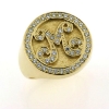 Billede af Ring, signetring massiv, bogstav med 49 brillanter 14 kt. guld