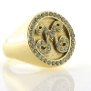 Billede af Ring, signetring massiv, bogstav med 49 brillanter 14 kt. guld