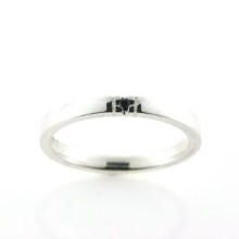 Billede af Alliancering 1* 0,02 black 925s (br. 2,4-tk. 1,8 mm.)
