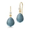 Billede af Julie Sandlau Prima Ballerina øreringe sølv forgyldt m. London Blue pearcut krystal