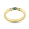 Billede af Alliancering smaragd a ca. 0,06 ct. og 2 brill. 0,07 w/vs. 14 kt.