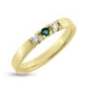 Billede af Alliancering smaragd a ca. 0,06 ct. og 2 brill. 0,07 w/vs. 14 kt.
