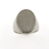 Billede af Ring oval plade, lille kant, Signetring 16,5*12 mm. 14 kt. hvg.