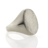 Billede af Ring oval plade, lille kant, Signetring 16,5*12 mm. 14 kt. hvg.