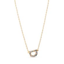 Billede af *ENAMEL Copenhagen My Name halskæde sølv forgyldt zirkoniasten D