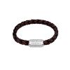 Billede af Tommy Hilfiger Exploded Braid armbånd brunt læder snoet med stål 21cm 