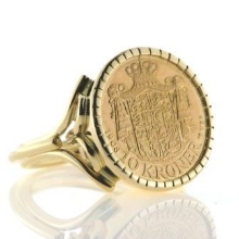 Billede af Ring med guldmønt, 14 kt.  (excl. mønt)