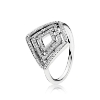 Billede af *Pandora ring Geometric Lines sølv med syntetiske zirkonia str. 52 