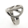Billede af Ring, fredstegn (peace tegn) dia. 19 mm.  Priser FRA