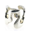 Billede af Ring sølv med 14 kt. og brillant 0,09 w/si