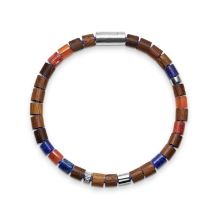 Billede af Mads Z Black Sun armbånd "Tamarindo Beach" blå nylon m. sølv lås (21 cm)