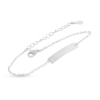 Billede af By Pind armbånd sølv rhodineret med plade vedhæng (15-19cm)