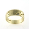 Billede af Herrering massiv lukket bund, plade 7,2*11,0mm 14kt m. brill. 0,03 w/vs.