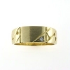 Billede af Herrering massiv lukket bund, plade 7,2*11,0mm 14kt m. brill. 0,03 w/vs.