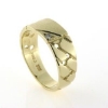 Billede af Herrering massiv lukket bund, plade 7,2*11,0mm 14kt m. brill. 0,03 w/vs.