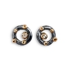 Billede af By Birdie Orbits ørestikkere sort rhodineret sølv m.14kt kugler 0,08 ct diamant