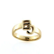 Billede af Ring, massiv med udsavet monogram BJ 14 kt. 