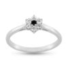 Billede af Ring roset brillant sort 0,02 ct. + 6 brill. a 0,015 w/vs 14 kt. hvg.