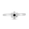 Billede af Ring roset brillant sort 0,02 ct. + 6 brill. a 0,015 w/vs 14 kt. hvg.